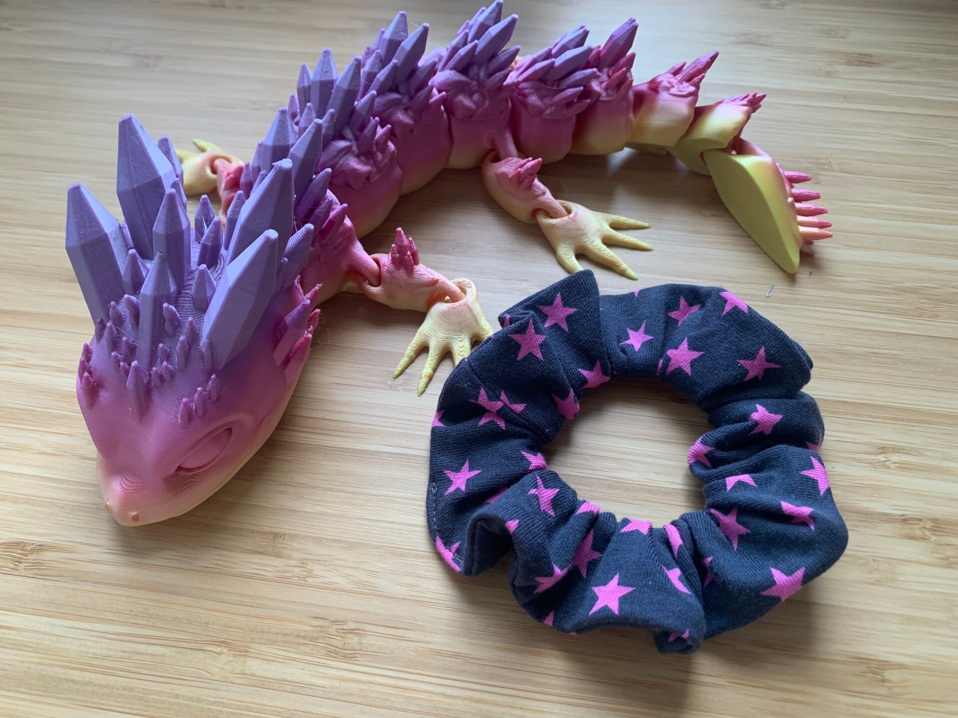 Scrunchie for Kids: grau/rosa Sterne