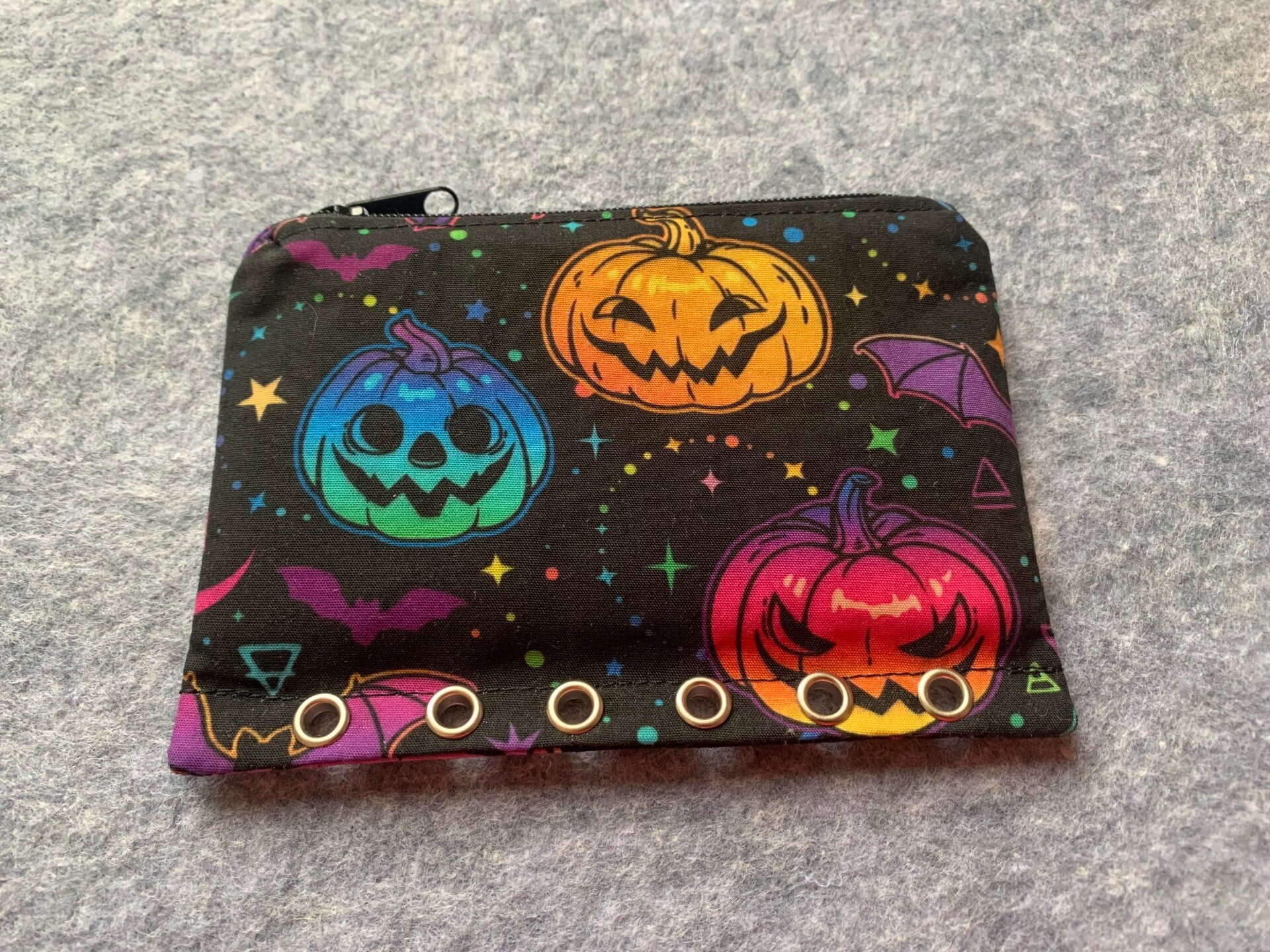 Bindertasche Halloween Kürbisse bunt [A7]