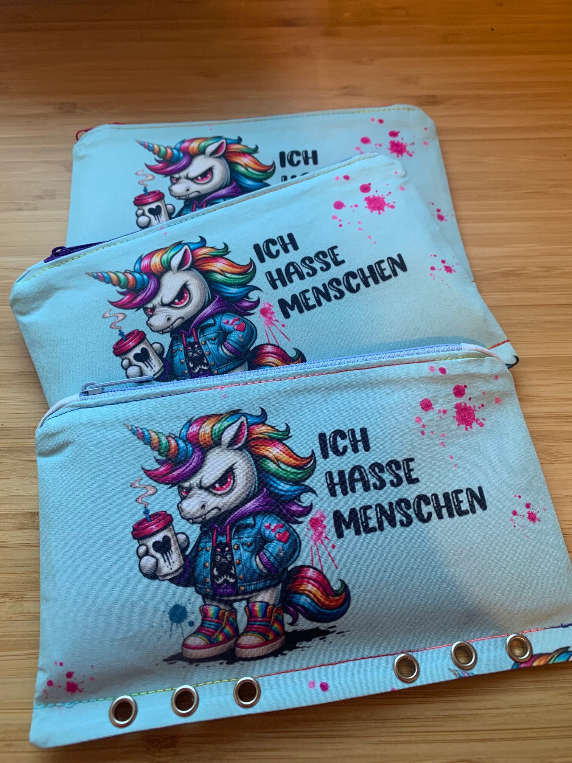 Bindertasche - Einhorn - Ich hasse  [A6]