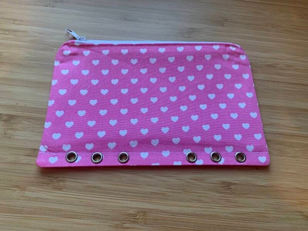 Bindertasche Herzen auf rosa [A6]