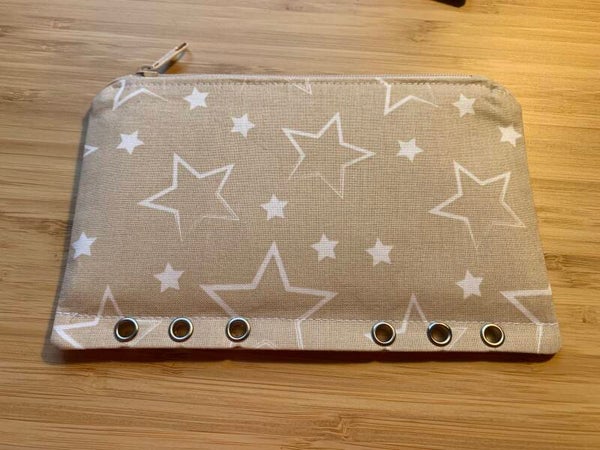 Bindertasche Sterne beige [A6]