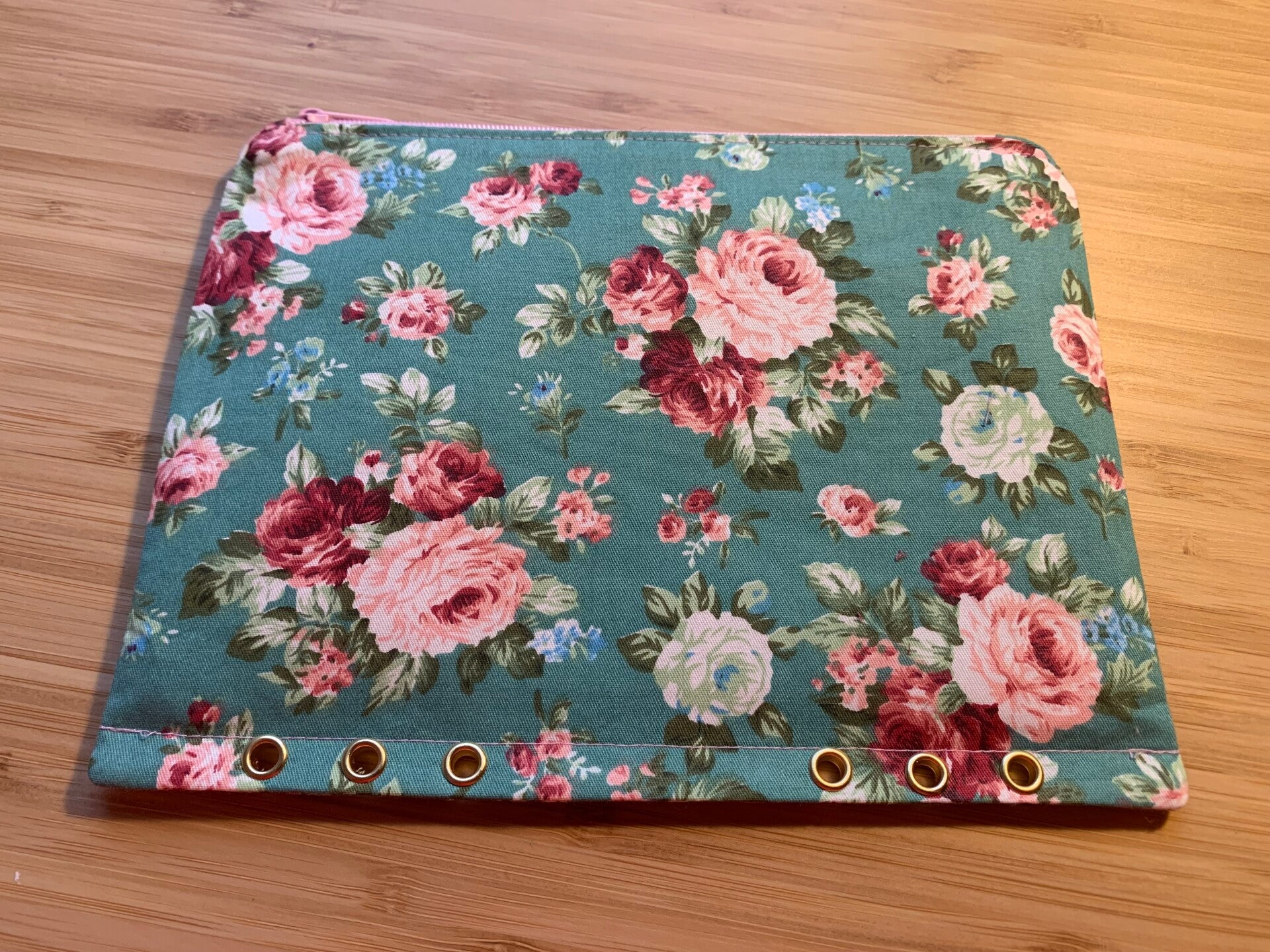 Bindertasche Rosen grün[A5]