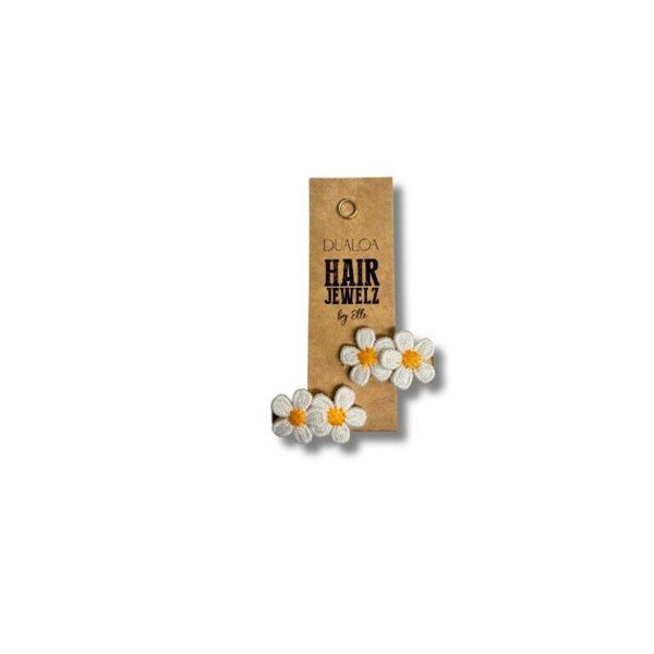 Hairjewelz x Dualoa | Mini alligator Duo sets Daisy White