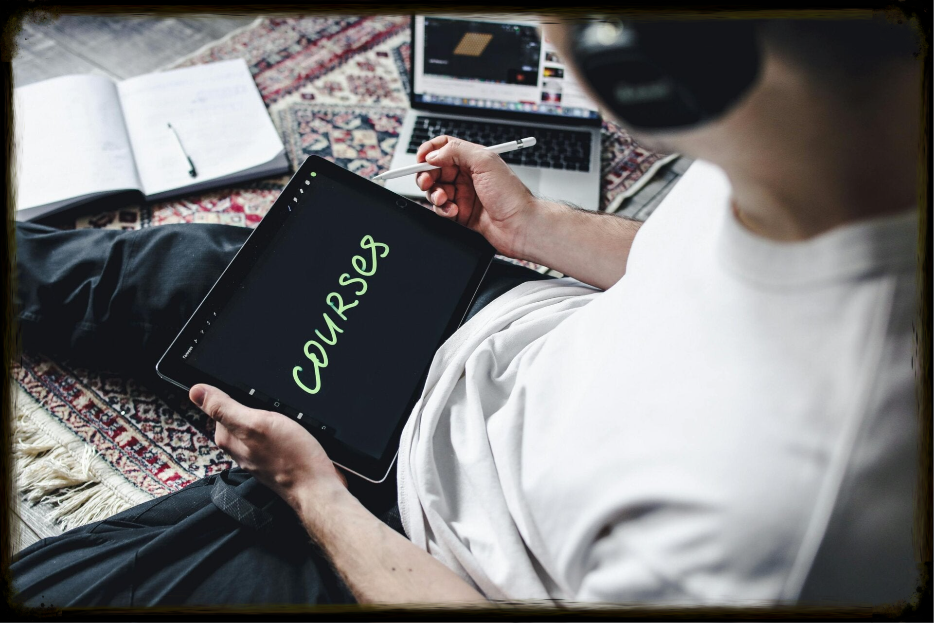 "Student learning digital skills online from D King Digital"