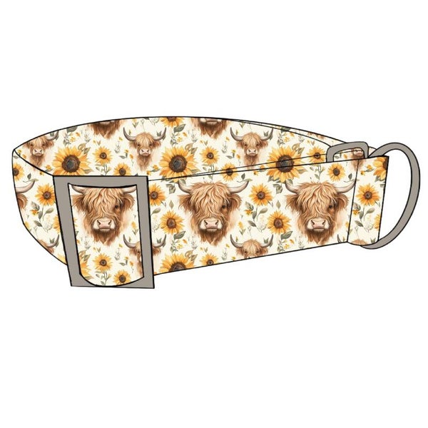 Zugstopp Halsband Stoff HIGHLAND COW