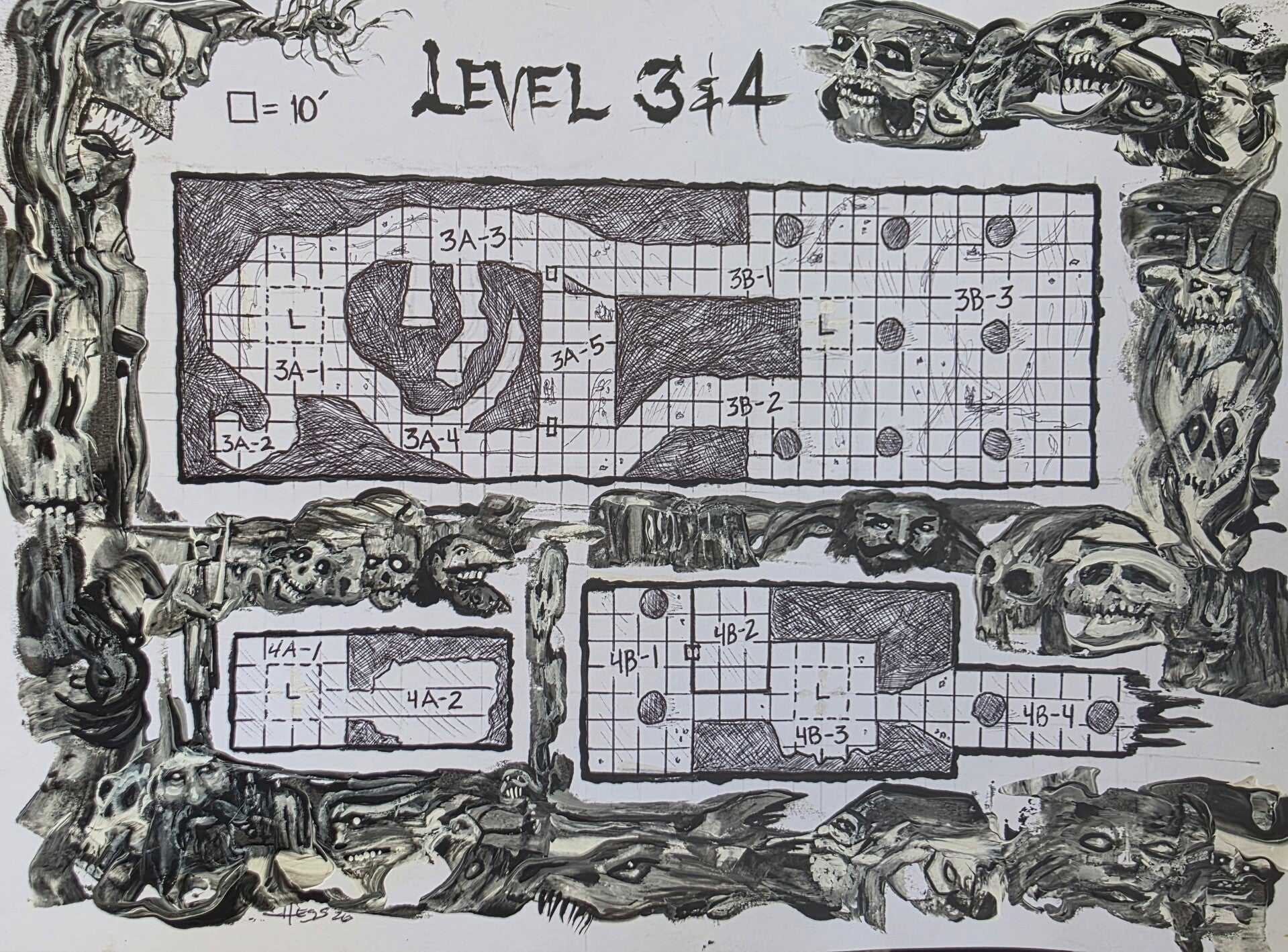 Map for "Veins of the Fallen" DCCRPG "LEVEL 3 & 4"