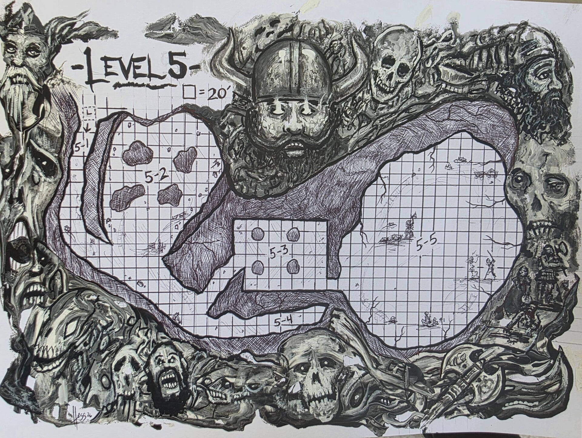 Map for "Veins of the Fallen" DCCRPG "LEVEL 5"