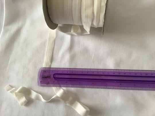 Ivory/ Cream Matt 14mm fold over elastic