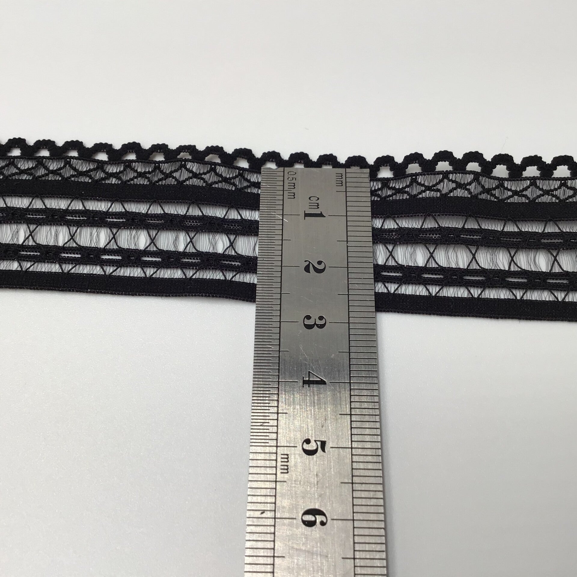 Black plush fancy elastic