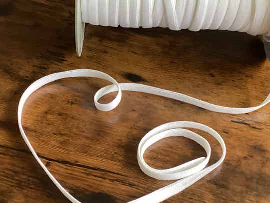 White plush elastic  8mm