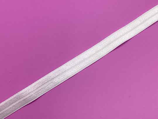 Shiny White Fold-Over Elastic