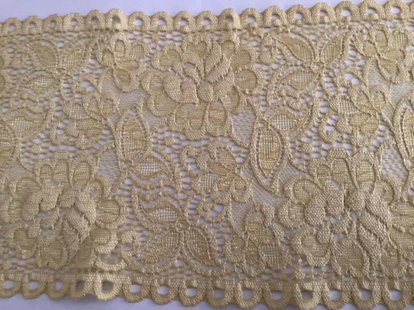 Golden yellow stretch lace