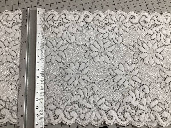 White daisy stretch lace