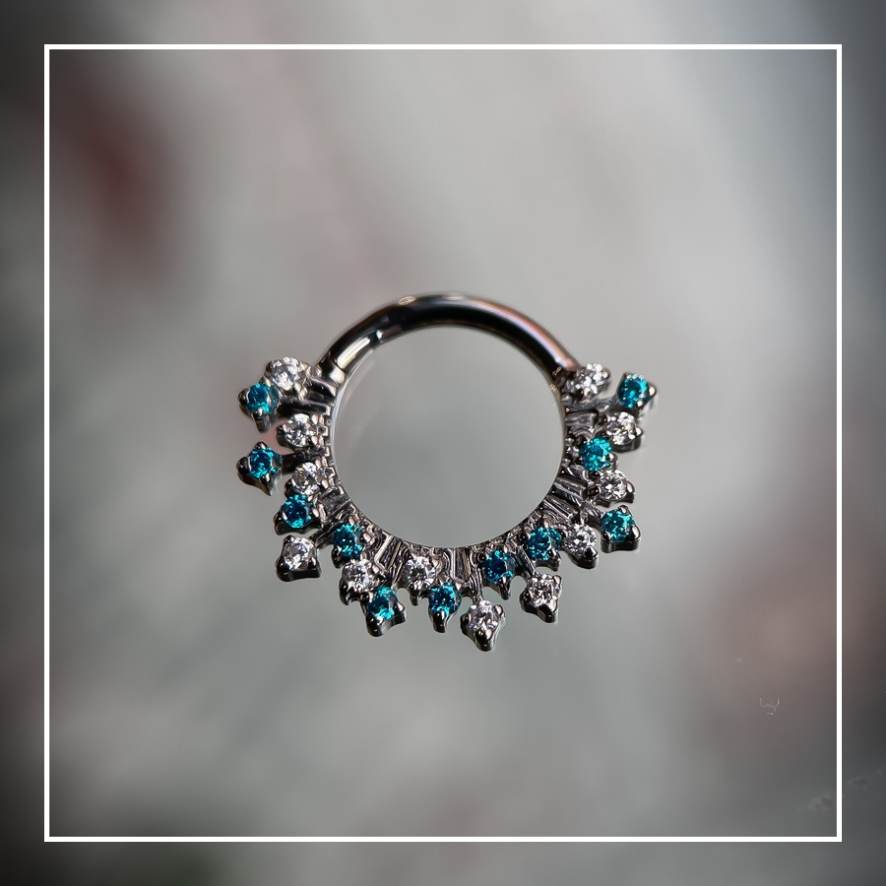 Dana Aqua CZ - White & Turquoise