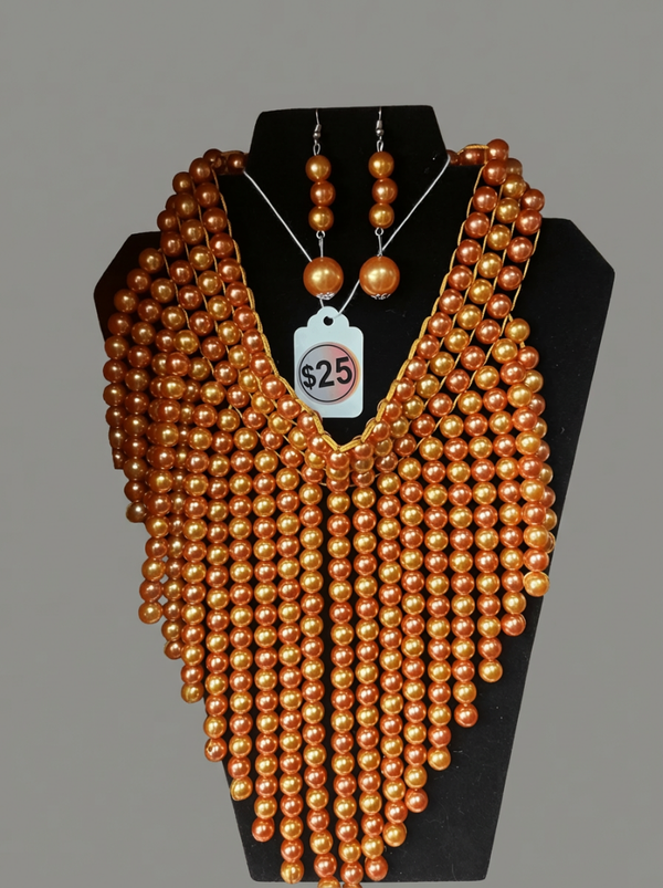 Bronze Gold Necklace Set