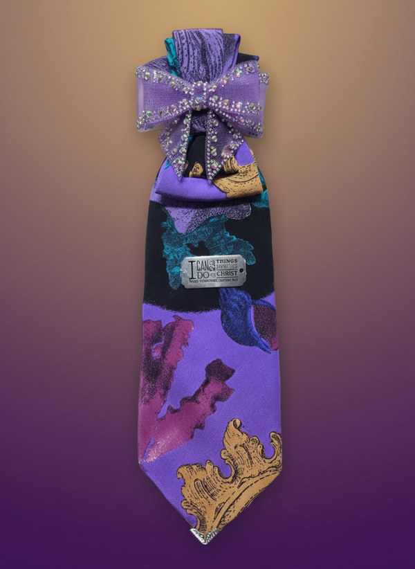 Purple "I Can Do All Things" Faith-Based Custom Tie