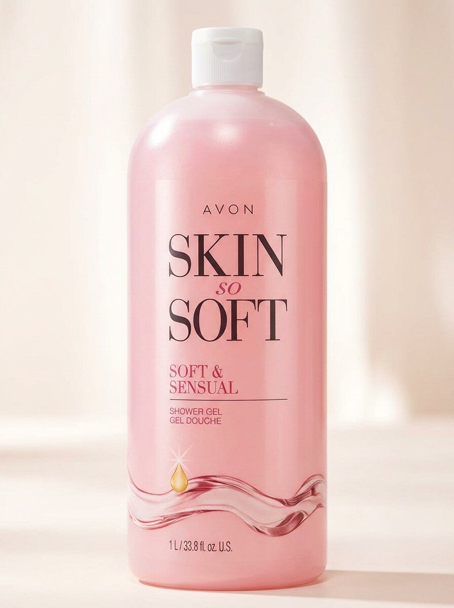 Avon Skin So Soft Soft & Sensual Shower Gel – Massive 1 Liter (33.8 fl. oz.) Value Size