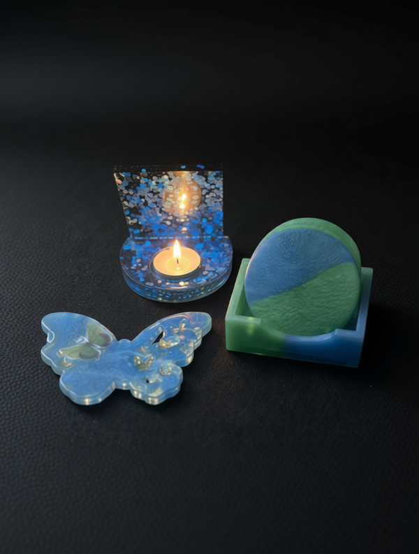Custom Ocean Bloom Resin Art Gift Set