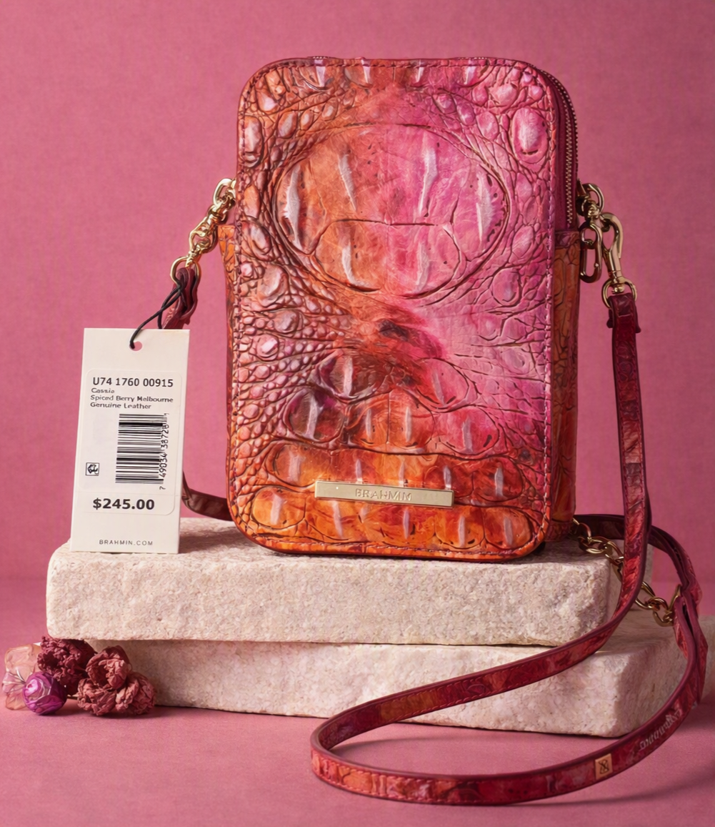 Brahmin Cassia Crossbody – Spiced Berry Melbourne Genuine Leather Bag