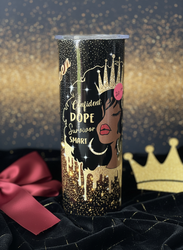 Gold Drip Queen Empowerment Tumbler