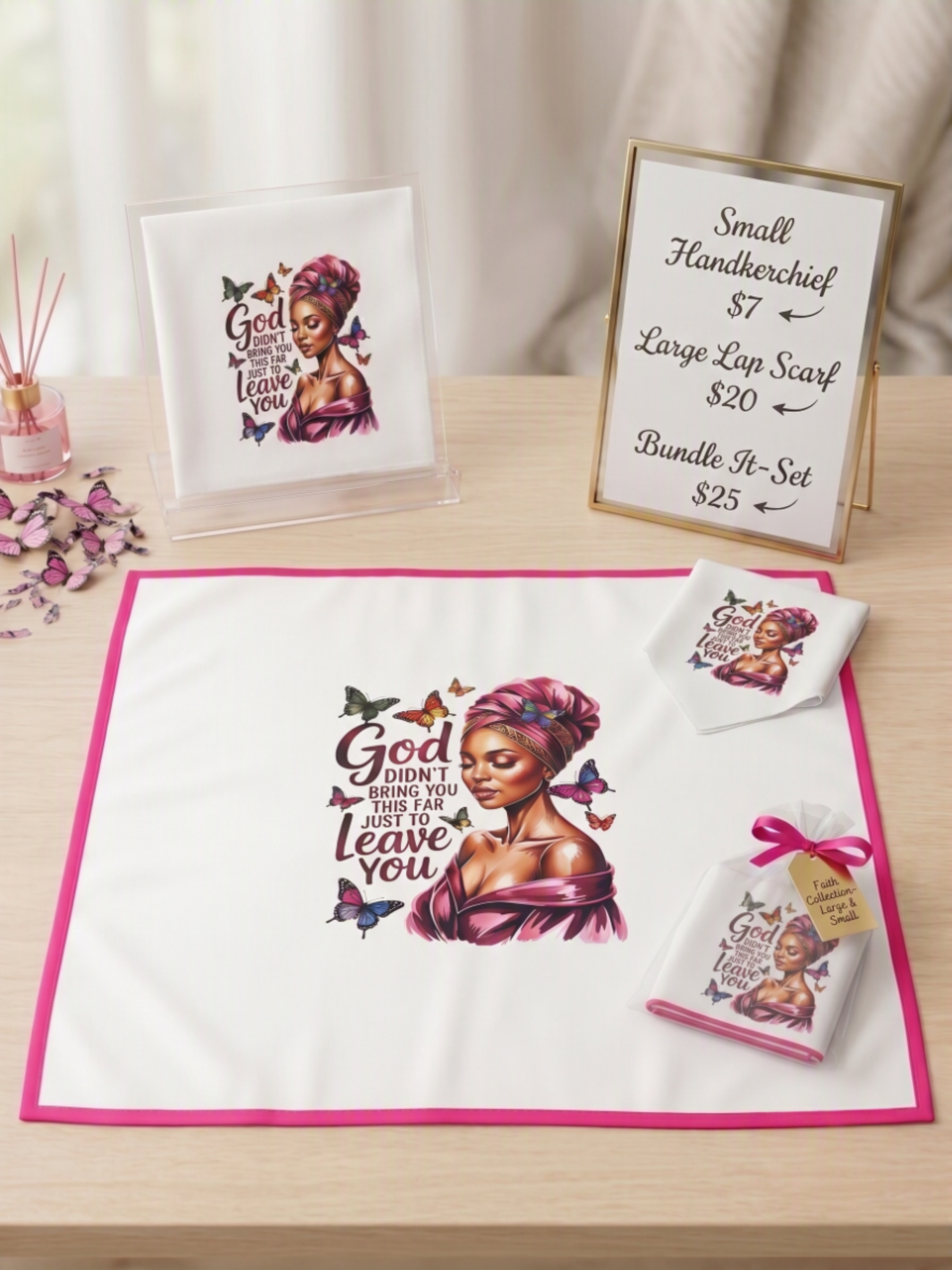 "God Didn't Bring You This Far" Custom Handkerchief & Lap Scarf Collection
