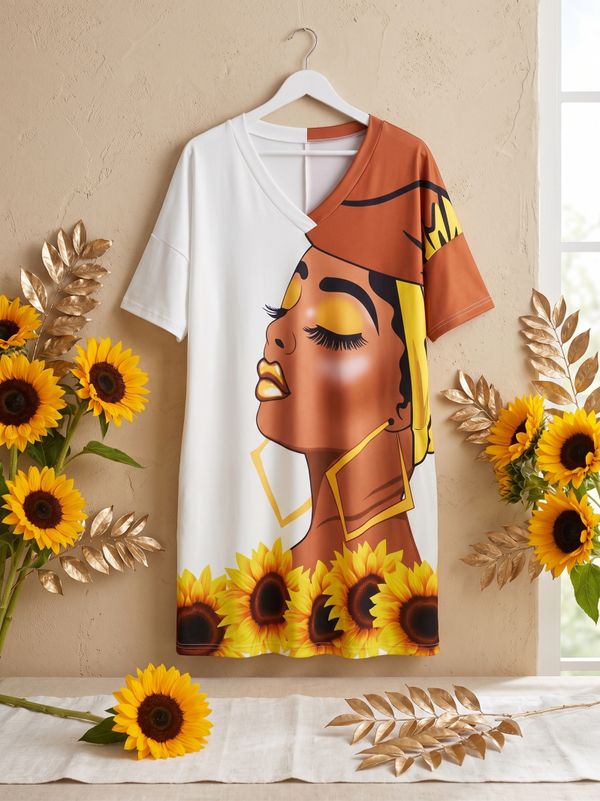 Our Culture, Our Struggle” African Queen Tunic Dress — Sizes 2X & 3X