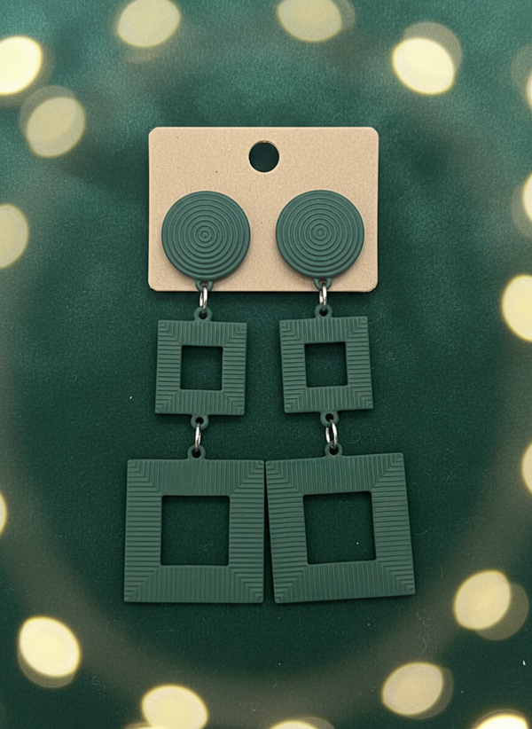 Emerald Geo Stack Earrings