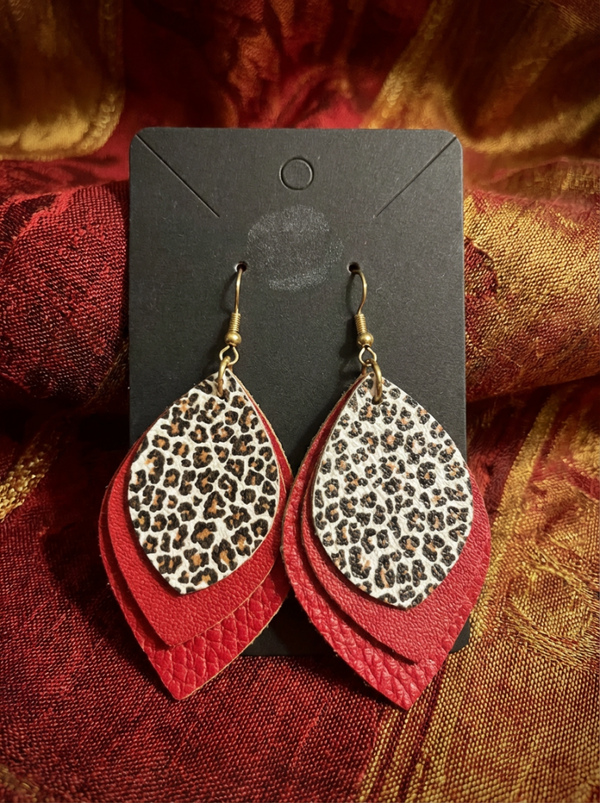 Crimson Wild Layered Teardrop Earrings