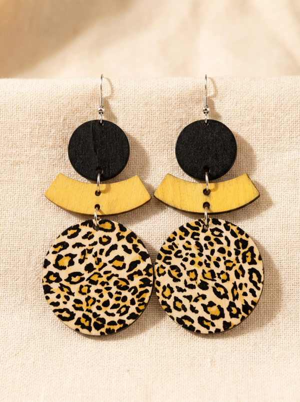 Golden Wild Geo Drop Earrings