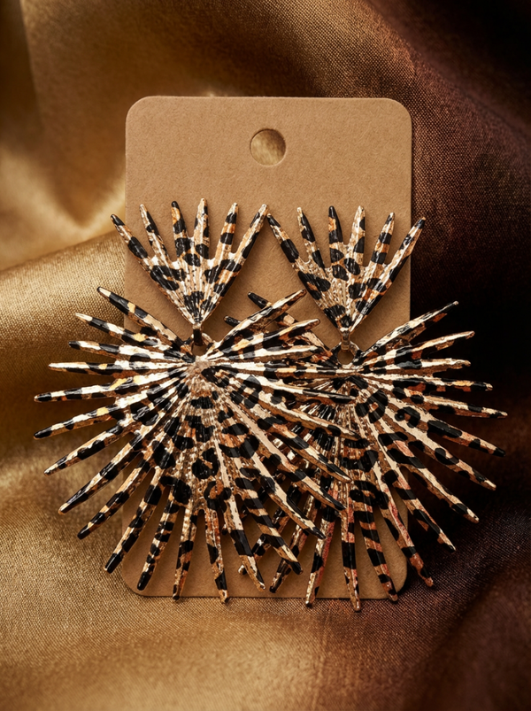 Wild Burst Leopard Statement Earrings