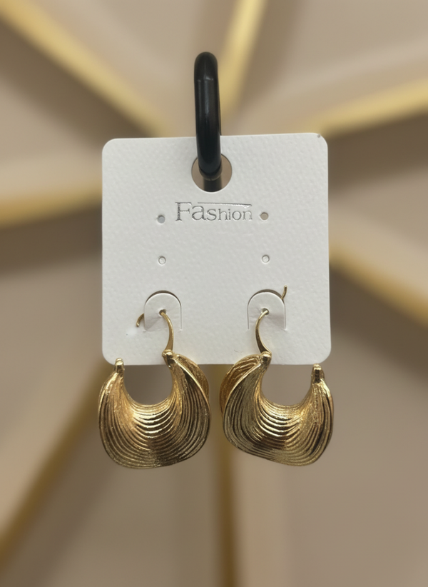 Golden Wave Crest Earrings