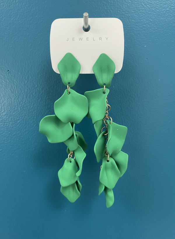 Emerald Drift Petal Earrings