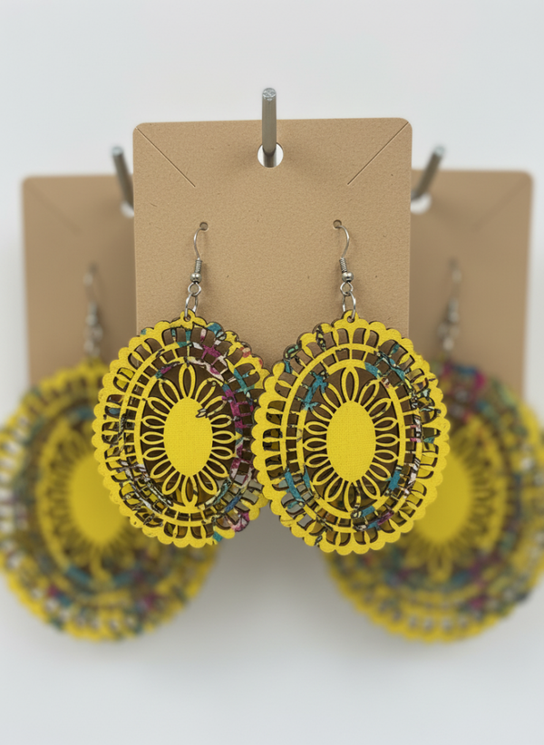 Sunburst Meadow Oval Earrings