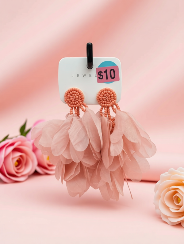 Peach Petal Bloom Earrings