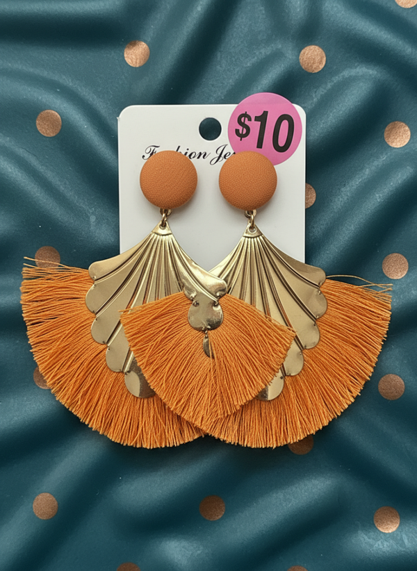 Citrus Fan Fringe Earrings