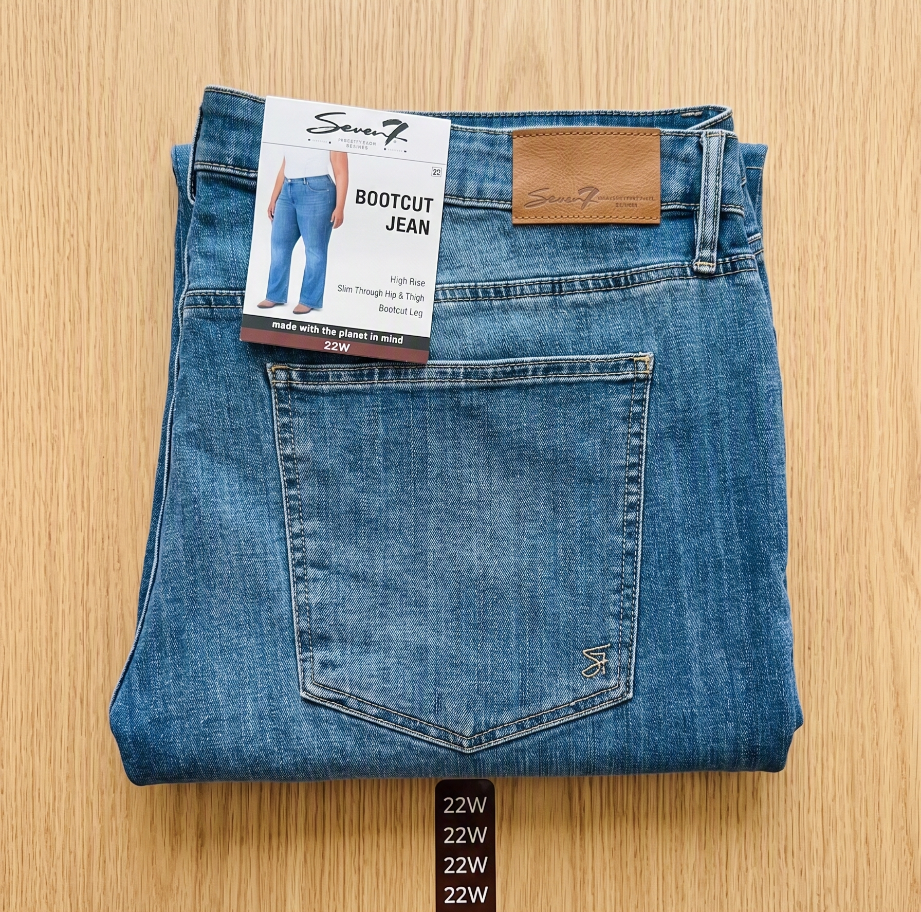 Seven7 High Rise Bootcut Jeans in Medium Wash – Size 22W
