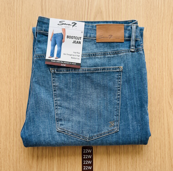 Seven7 Plus-Size High-Rise Bootcut Jeans, Size 22W - Flattering Fit