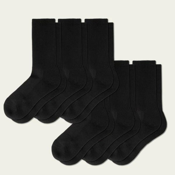 STZY Blk Athletic Crew 6PR