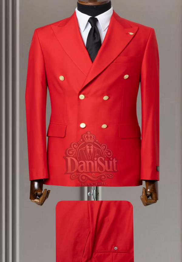 Costume Croisé Rouge Prestige