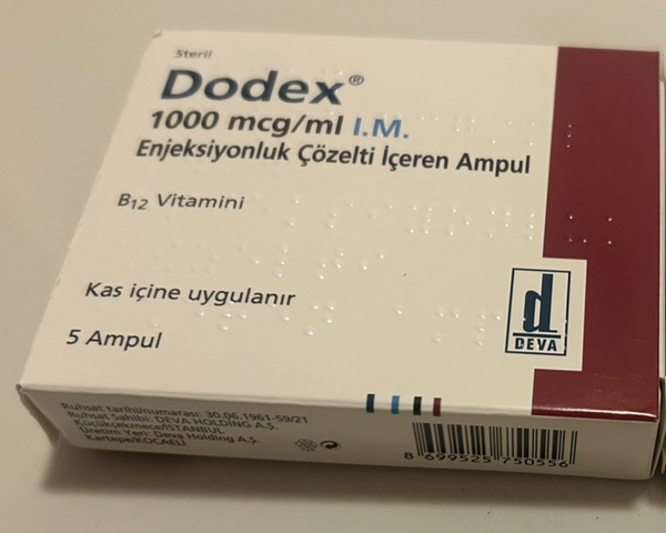 5 x 1ml Vitamin B12 Vials Cyanocobalamin (Turkey)