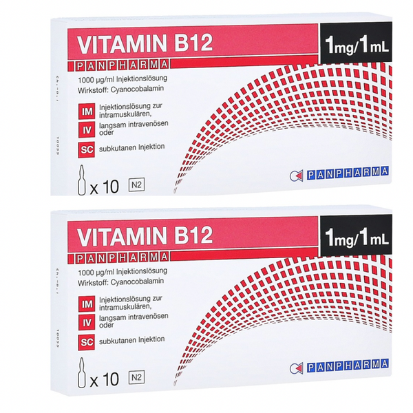 20 x 1ml Vials Vitamin B12 - Cyanocobalamin (German) PANPHARMA