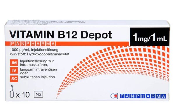 10 x 1ml Vials Vitamin B12 - Hydroxocobalamin (Germany)