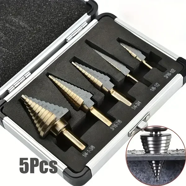 5-teiliges HSS-Kobalt-Stufenbohrer-Set