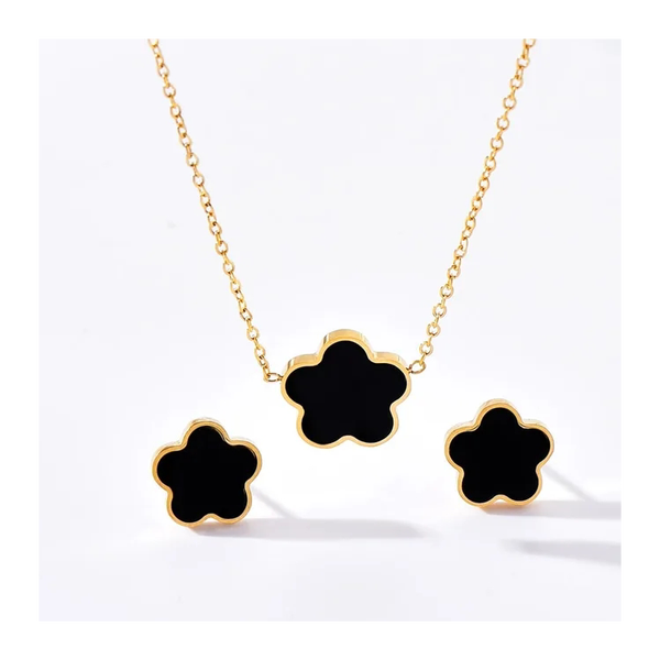 Boucles d'oreilles et collier Fleurette