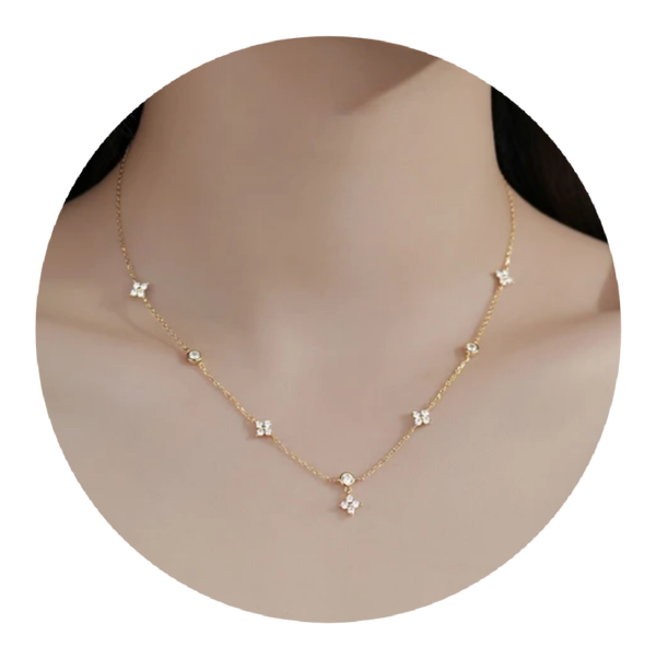 Collier + boucles d'oreilles fleur