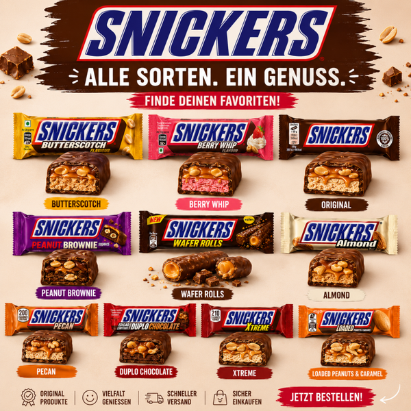 Snickers Mix Bundle – 10 verschiedene Snickers Sorten im Vorteilspaket | Limited Edition Mix