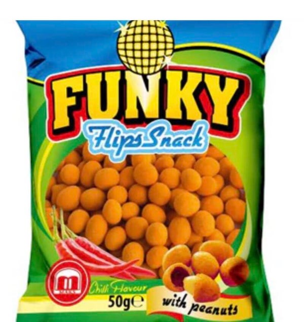 Funky Flips Snack Chili mit Erdnüssen – Knuspriger Genuss mit würziger Schärfe 50g