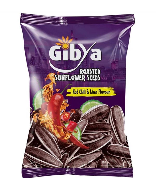 Gibya Geröstete Sonnenblumenkerne Hot Chili & Lime – Würziger Snack mit feurig-frischer Note