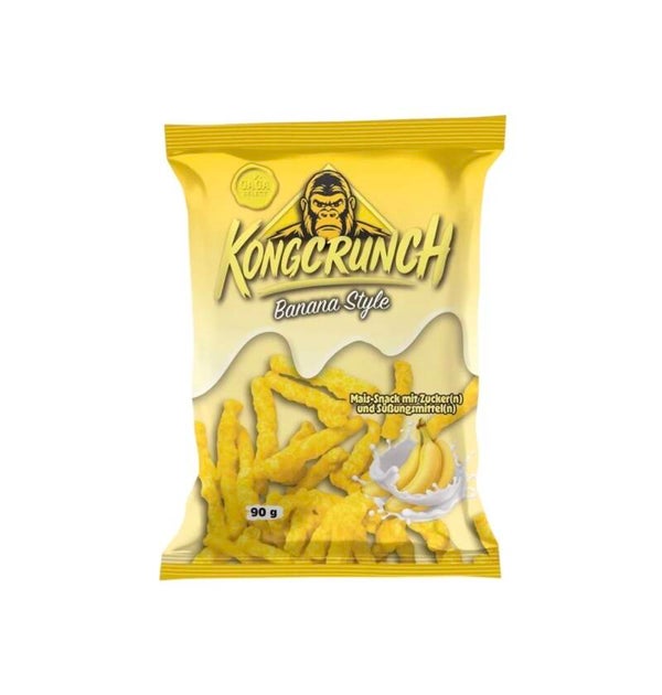 Kong Crunch Banana Style 90g – Knuspriger Snack mit fruchtig-süßem Bananengeschmack