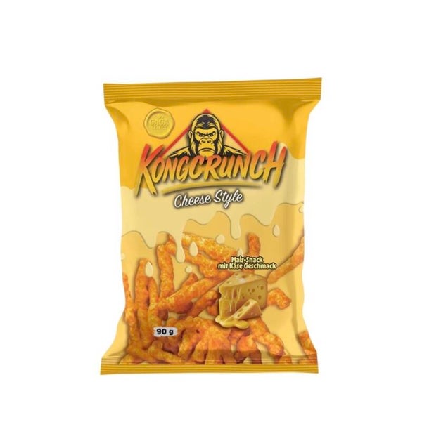 KongCrunch Cheese Style – Knuspriger Mais-Snack mit intensivem Käsegeschmack (90g)